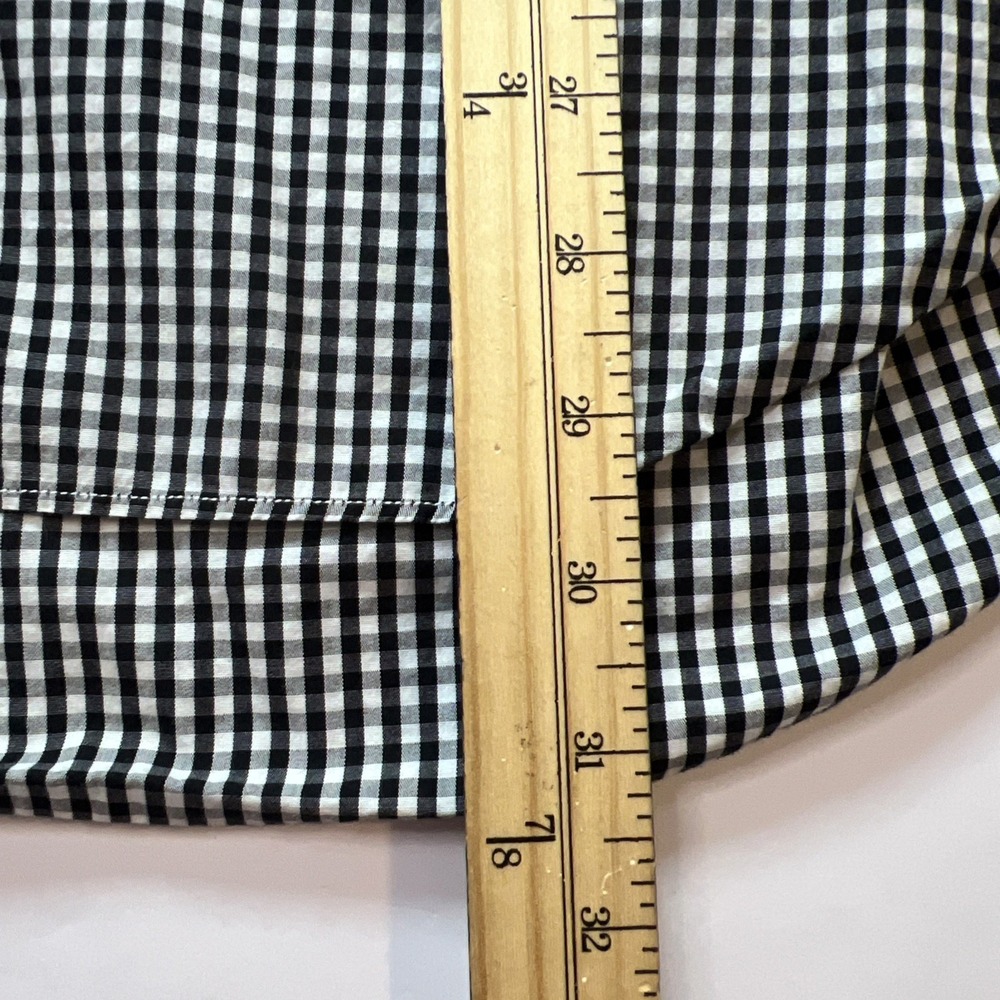 J Mclaughlin Mens Size Large Black/White Check Button Down Soft Cotton Shirt - Picture 6 of 7